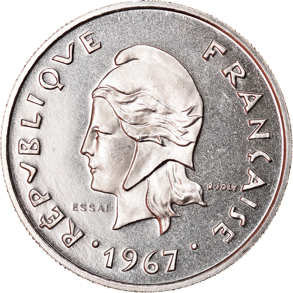 Coin, New Caledonia, 10 Francs, 1967, Paris, ESSAI, MS(65-70), Nickel, KM:E11