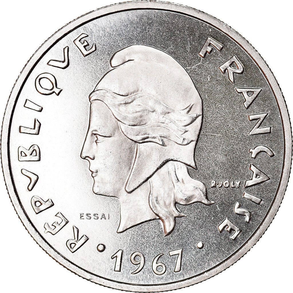 Coin, New Caledonia, 20 Francs, 1967, Paris, ESSAI, MS(65-70), Nickel, KM:E12
