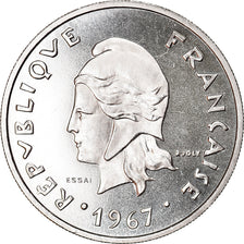 Coin, New Caledonia, 20 Francs, 1967, Paris, ESSAI, MS(65-70), Nickel, KM:E12
