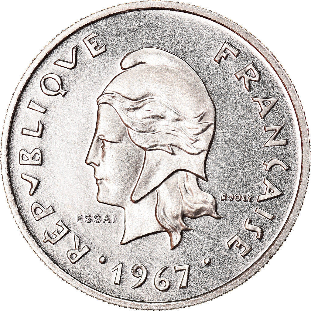 Coin, New Hebrides, 10 Francs, 1967, Paris, ESSAI, MS(64), Nickel, KM:E2