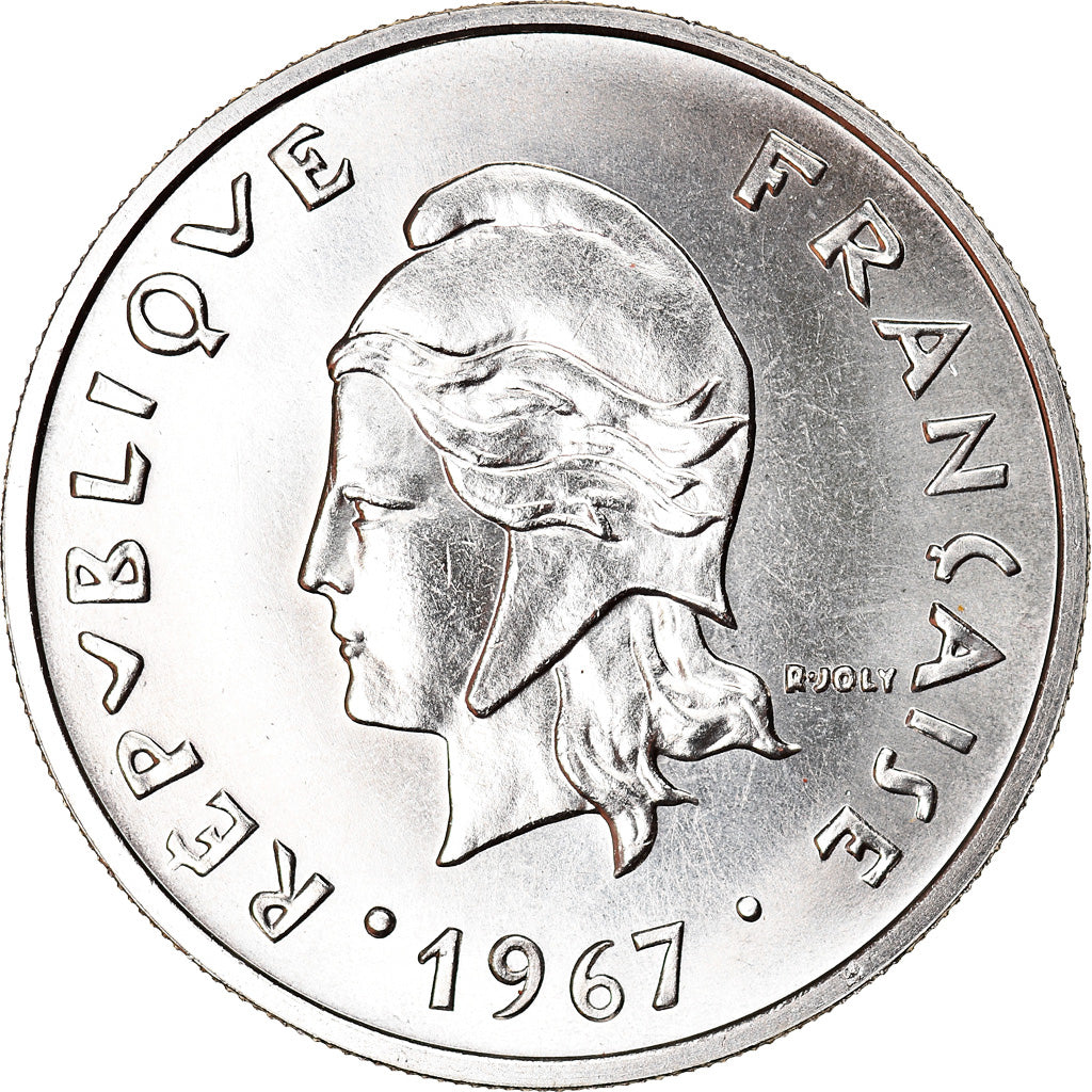 Coin, New Hebrides, 20 Francs, 1967, Paris, MS(60-62), Nickel, KM:3.1