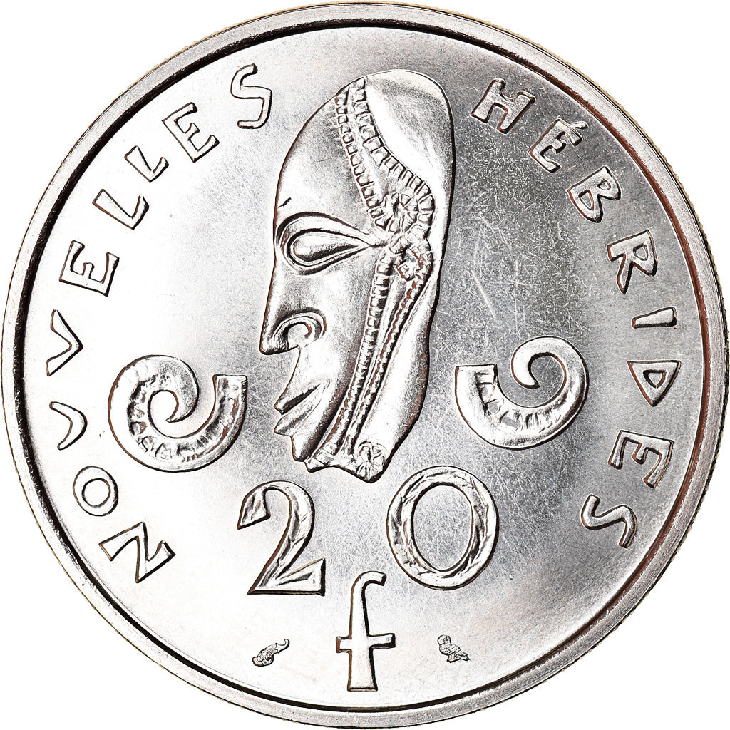 Coin, New Hebrides, 20 Francs, 1967, Paris, MS(60-62), Nickel, KM:3.1