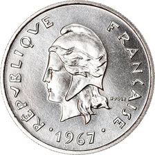 Coin, New Hebrides, 10 Francs, 1967, Paris, MS(65-70), Nickel, KM:2.1