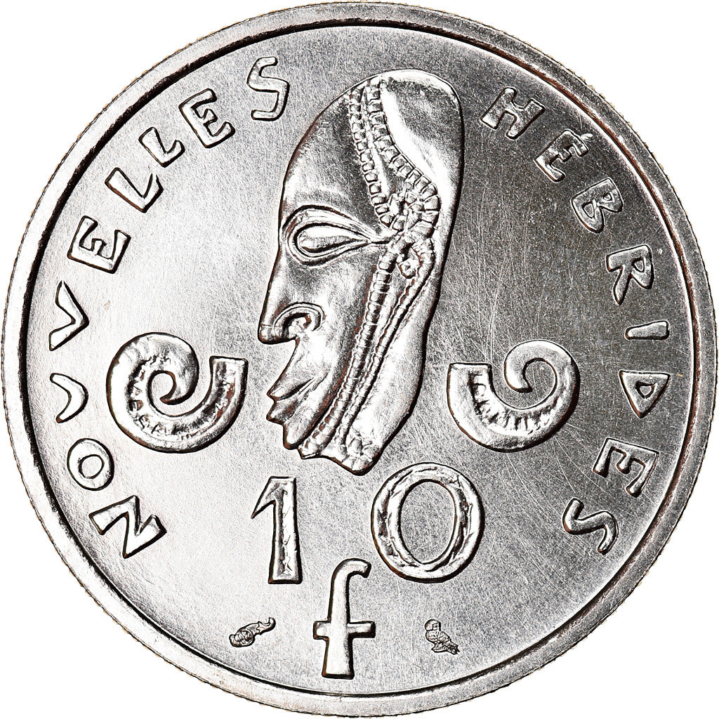 Coin, New Hebrides, 10 Francs, 1967, Paris, MS(65-70), Nickel, KM:2.1