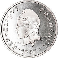 Coin, French Polynesia, 20 Francs, 1967, Paris, ESSAI, MS(65-70), Nickel, KM:E2
