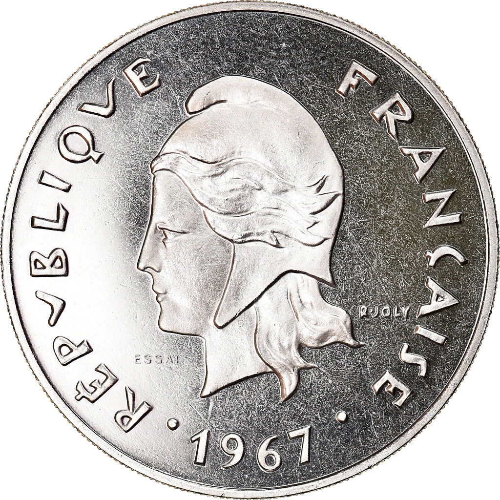 Moneta, Polinesia francese, 50 Francs, 1967, Paris, ESSAI, FDC, Nichel, KM:E3