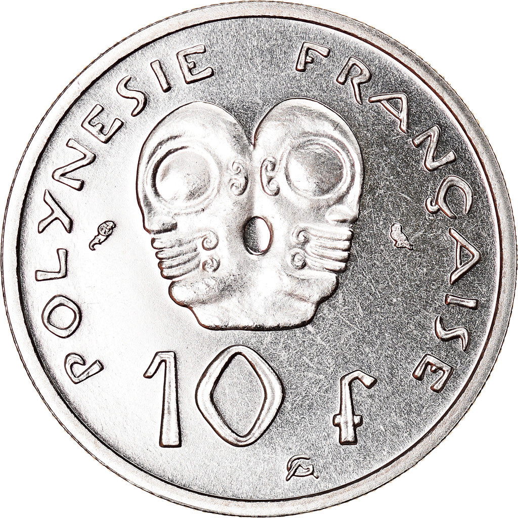 Moeda, Polinésia Francesa, 10 Francs, 1967, Paris, ENSAIO, MS(65-70), Níquel