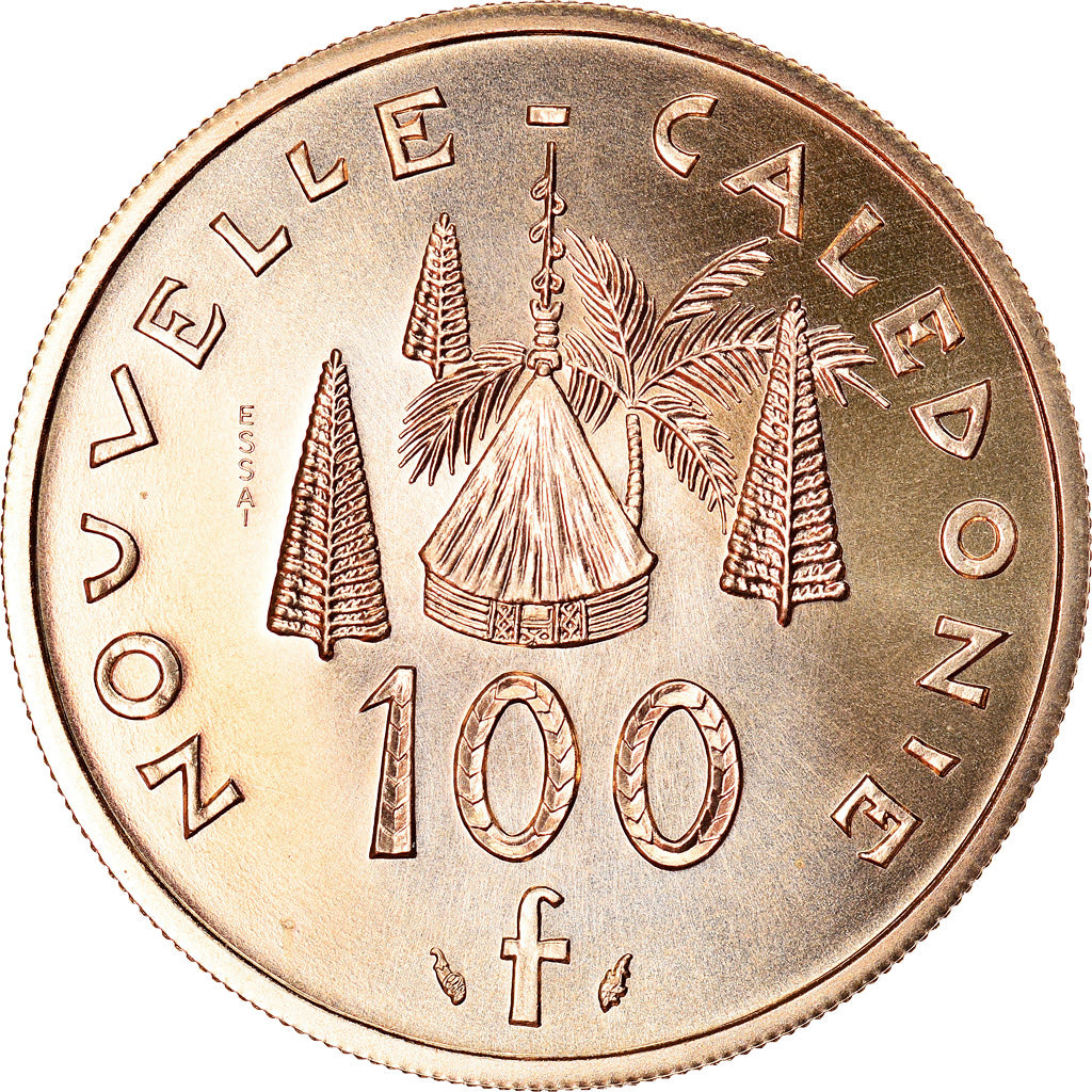 Moeda, Polinésia Francesa, 100 Francs, 1976, Paris, ENSAIO, MS(65-70)