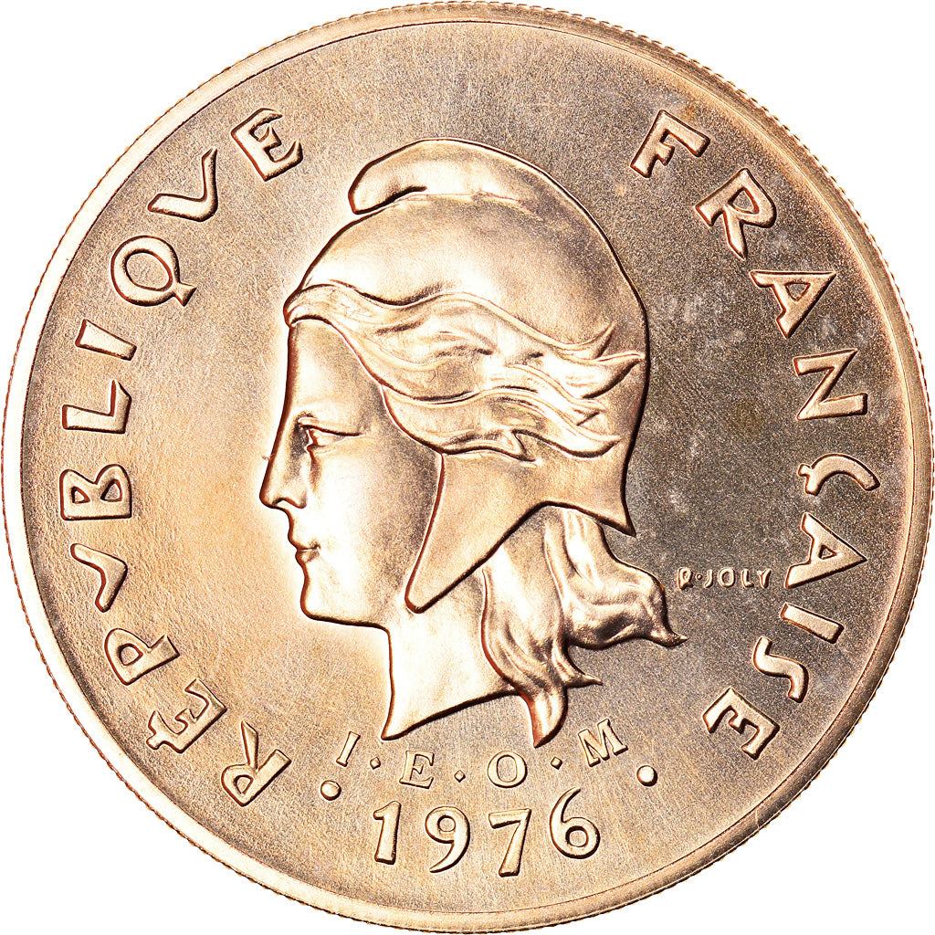 Moeda, Polinésia Francesa, 100 Francs, 1976, Paris, ENSAIO, MS(65-70)