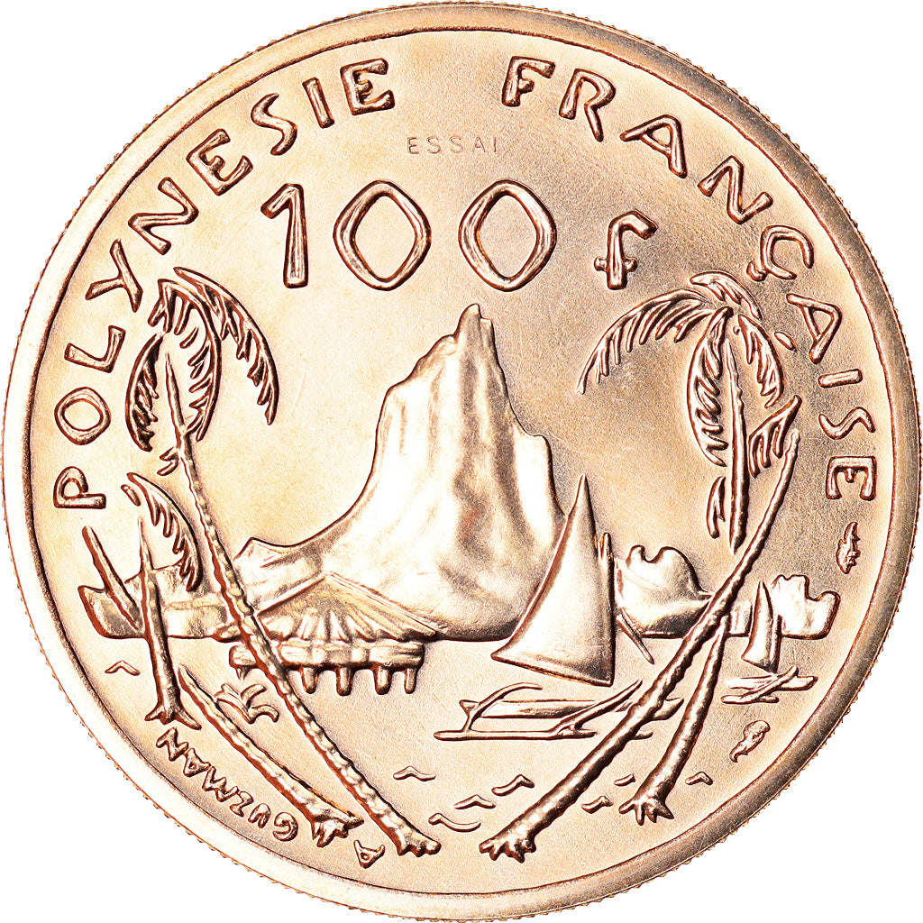 Moeda, Polinésia Francesa, 100 Francs, 1976, Paris, ENSAIO, MS(65-70)