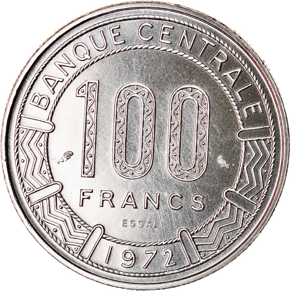 Coin, Cameroon, 100 Francs, 1972, Paris, ESSAI, MS(65-70), Nickel, KM:E15