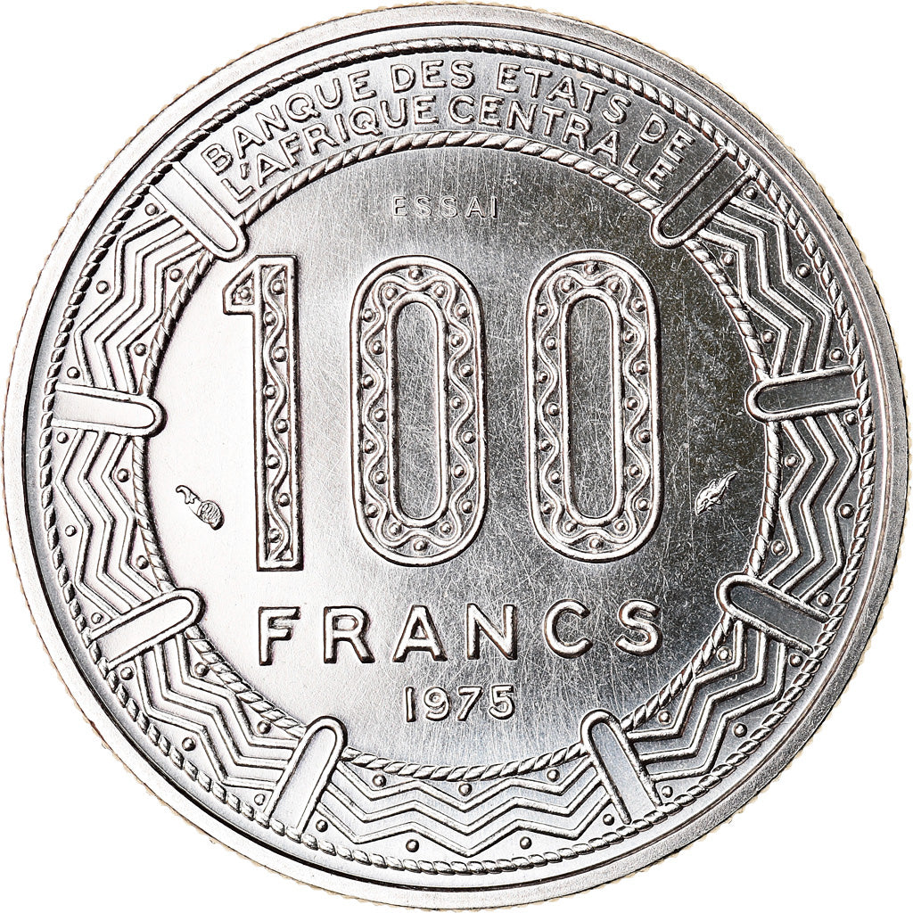 Coin, Gabon, 100 Francs, 1975, Paris, ESSAI, MS(65-70), Nickel, KM:E6