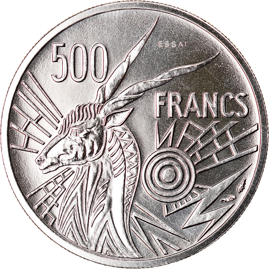 Coin, Central African States, 500 Francs, 1976, Paris, ESSAI, MS(65-70), Nickel