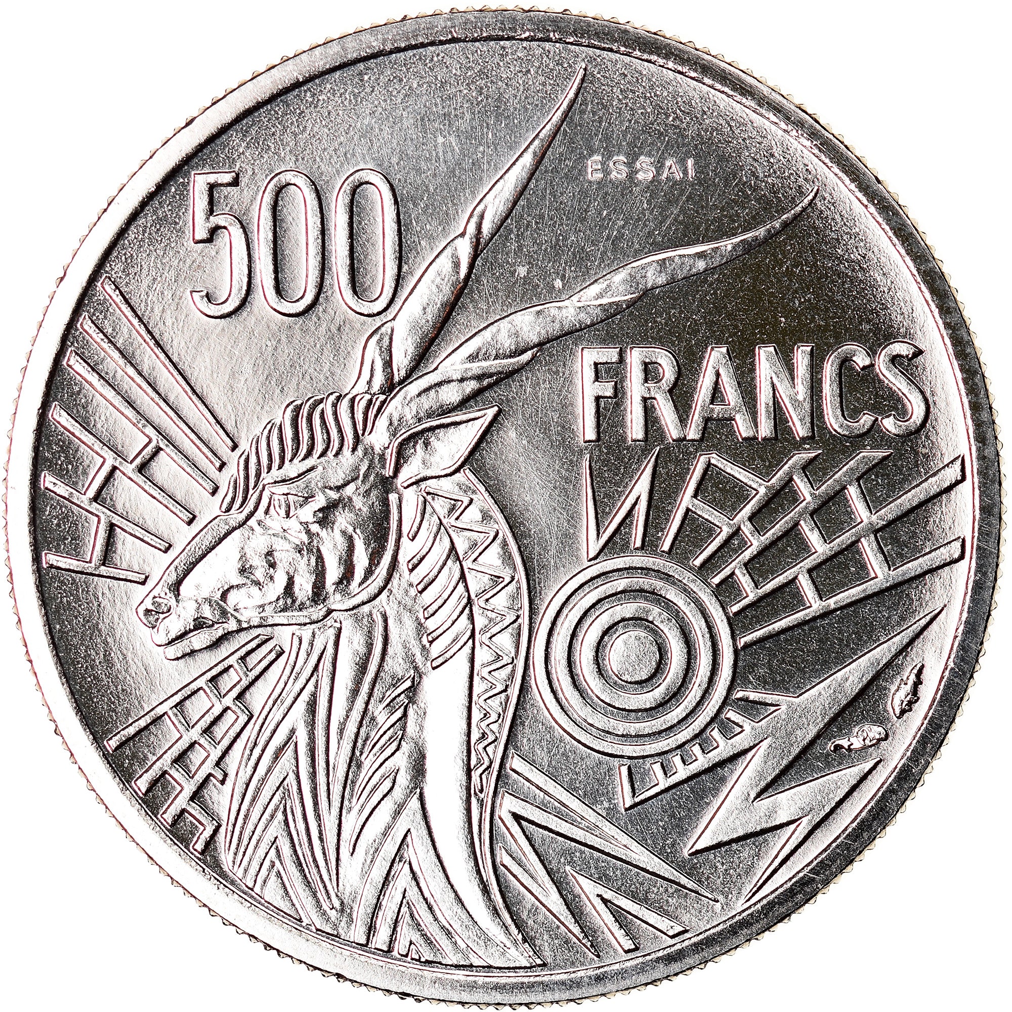 Coin, Central African States, 500 Francs, 1976, Paris, ESSAI, MS(65-70), Nickel