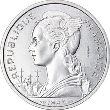 Coin, Réunion, 5 Francs, 1955, Paris, ESSAI, MS(63), Aluminum, KM:E5