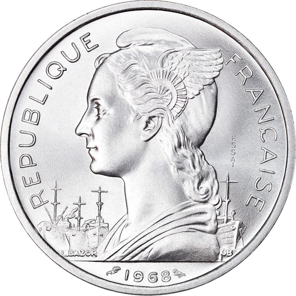 Monnaie, FRENCH AFARS & ISSAS, 5 Francs, 1968, Paris, ESSAI, FDC, Aluminium