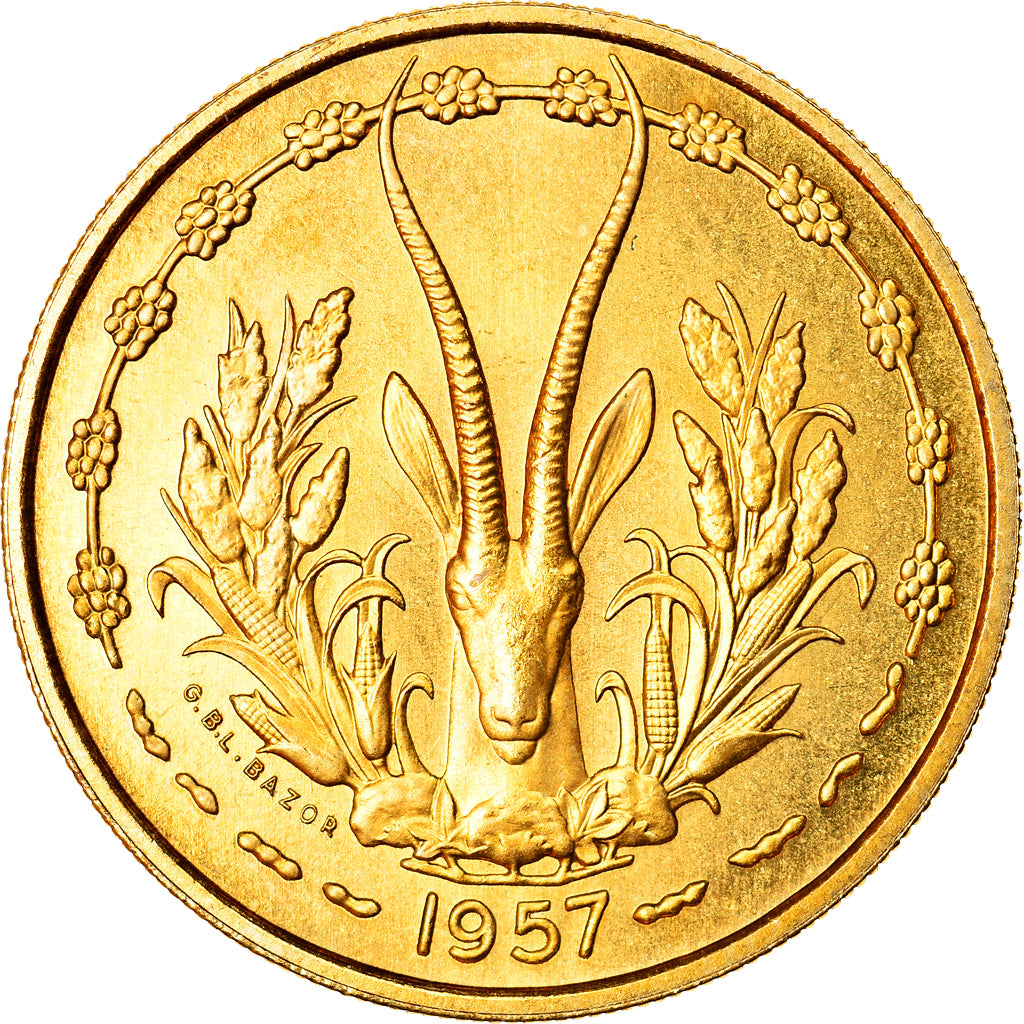Coin, French West Africa, 25 Francs, 1957, Paris, ESSAI, MS(65-70)