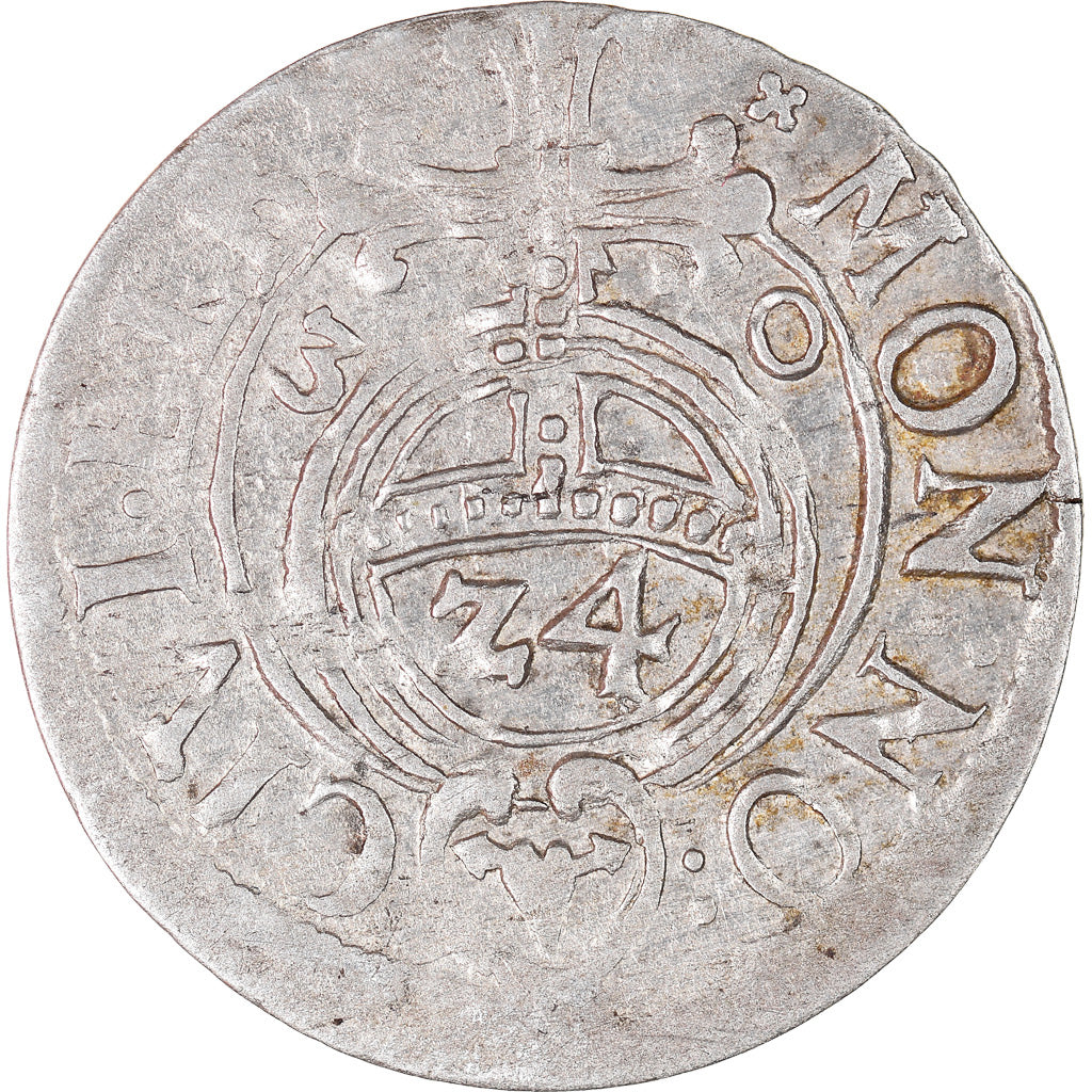 Moneda, Polonia, ELBING, Gustav II Adolph, 1/24 Thaler, 1630, MBC, Plata