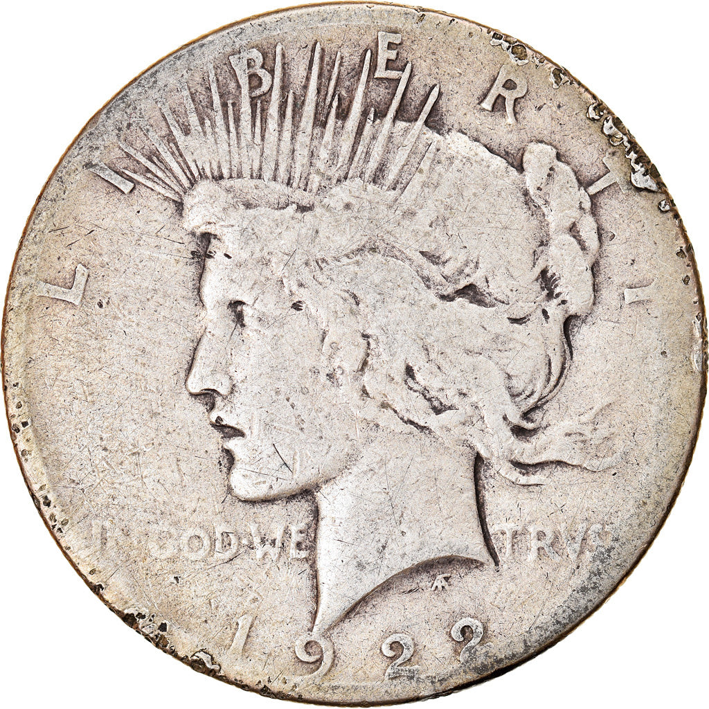 Coin, United States, Peace Dollar, Dollar, 1922, U.S. Mint, San Francisco