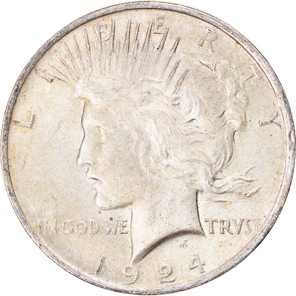 Coin, United States, Peace Dollar, Dollar, 1924, U.S. Mint, Philadelphia