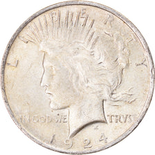 Coin, United States, Peace Dollar, Dollar, 1924, U.S. Mint, Philadelphia