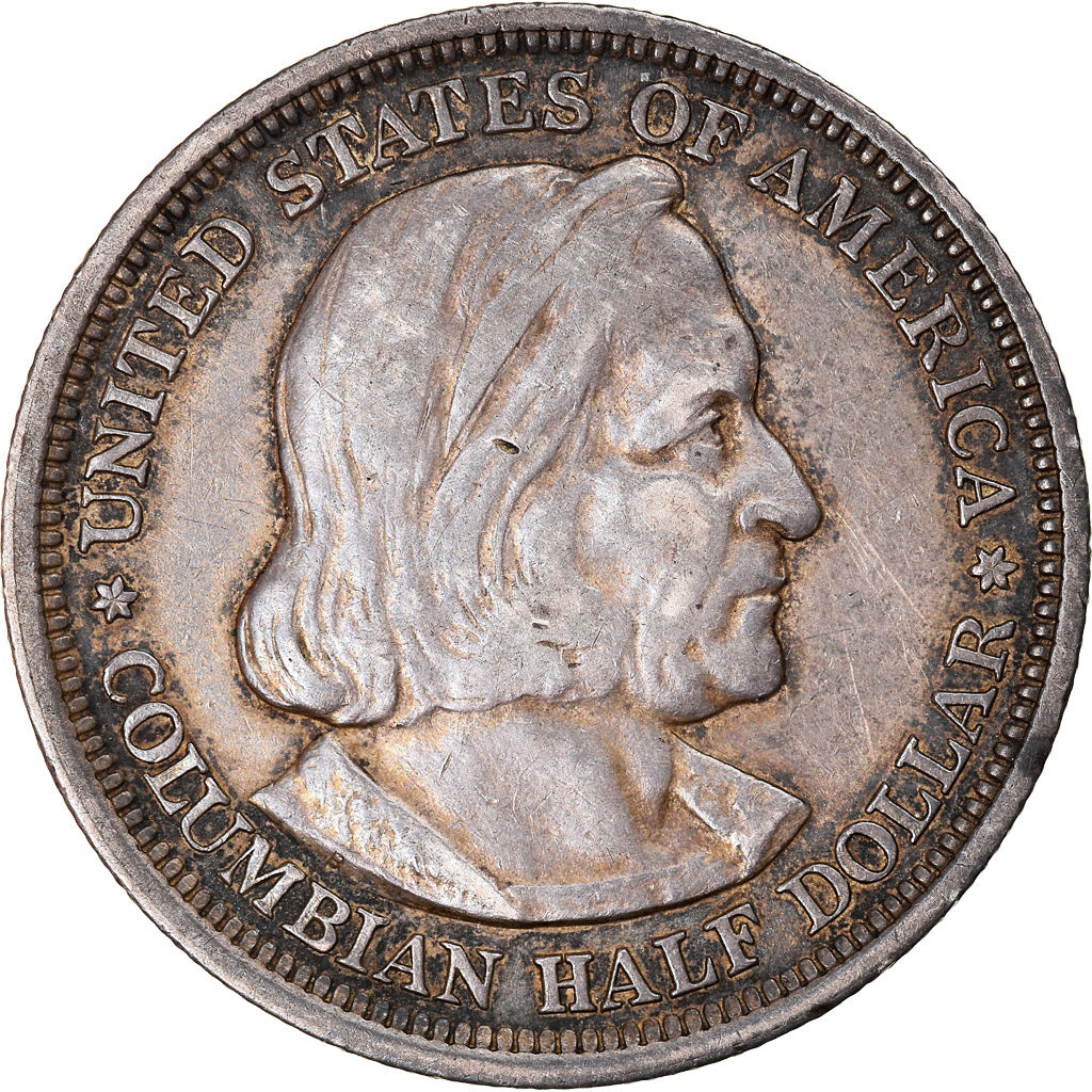 Coin, United States, Columbus, Half Dollar, 1893, U.S. Mint, Philadelphia