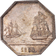France, Jeton, Bordeaux, Assurances maritimes La Dordogne, 1856, SUP, Argent