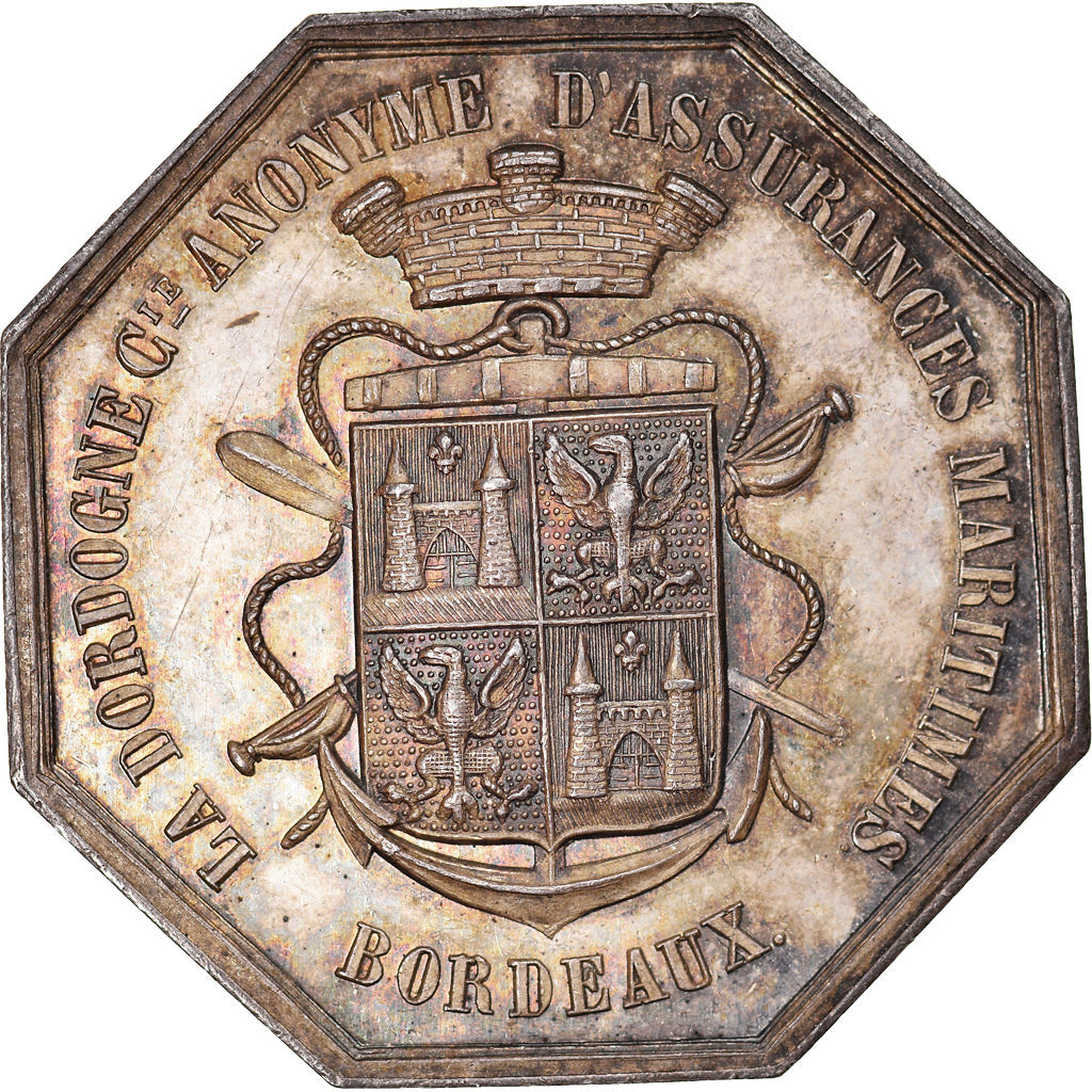 France, Token, Bordeaux, Assurances maritimes La Dordogne, 1856, AU(55-58)