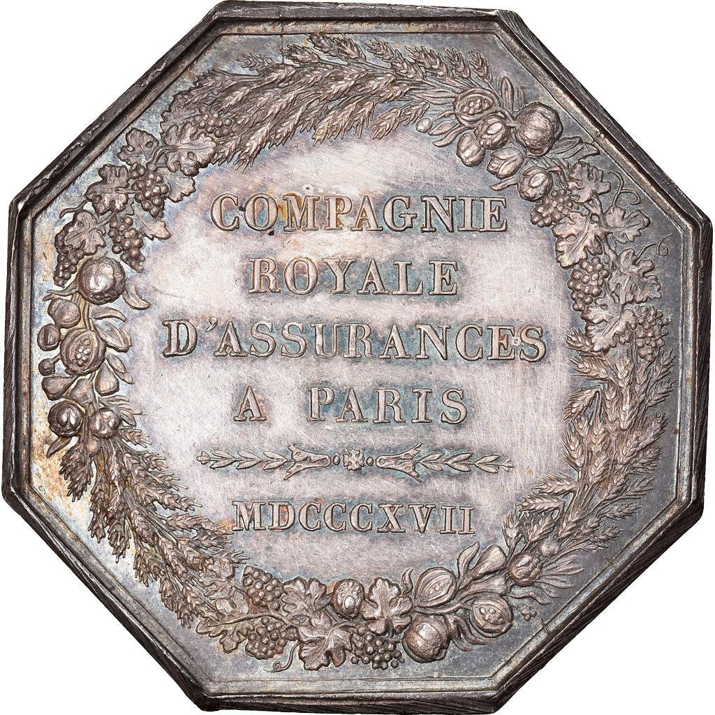 France, Jeton, Paris, Compagnie royale d'Assurances, 1817, Andrieu, SUP, Argent