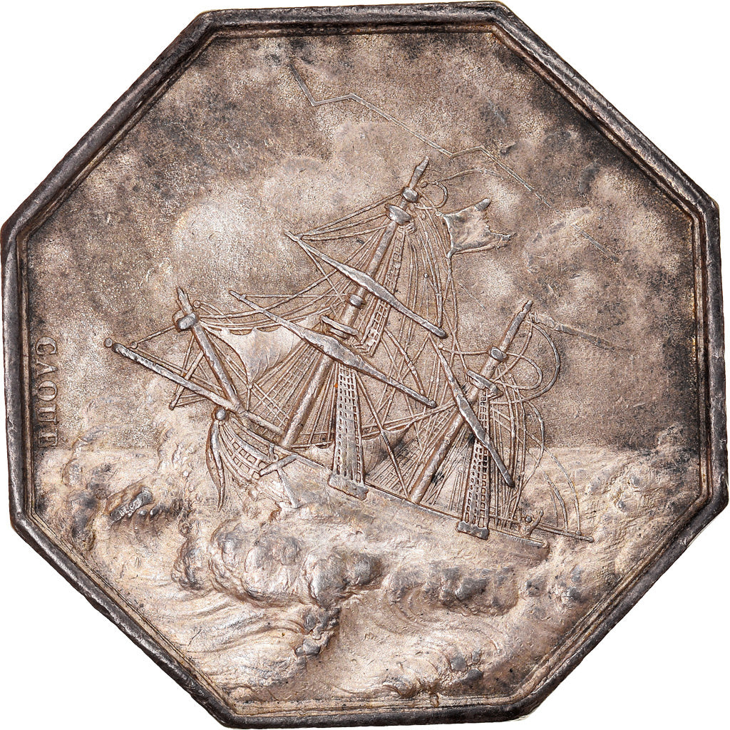 France, Token, Cercle Commercial d'Assurances, Paris, 1829, Caqué, AU(50-53)