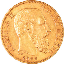 Münze, Belgien, Leopold II, 20 Francs, 20 Frank, 1877, SS+, Gold, KM:37