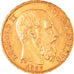 Moeda, Bélgica, Leopold II, 20 Francs, 20 Frank, 1877, AU(50-53), Dourado