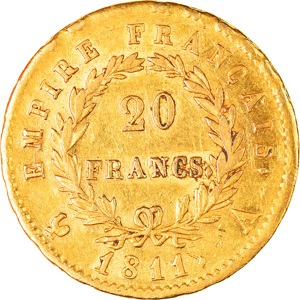 Moneda, Francia, Napoléon I, 20 Francs, 1811, Paris, MBC, Oro, KM:695.1