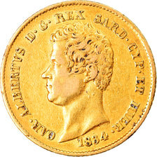 Moneta, STATI ITALIANI, SARDINIA, Carlo Alberto, 20 Lire, 1834, Genoa, BB, Oro