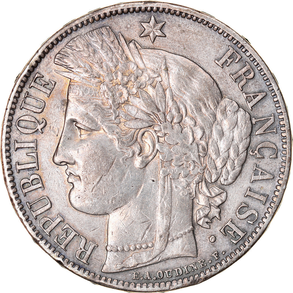 Moneta, Francia, Cérès, 5 Francs, 1870, Paris, BB, Argento, KM:818.1