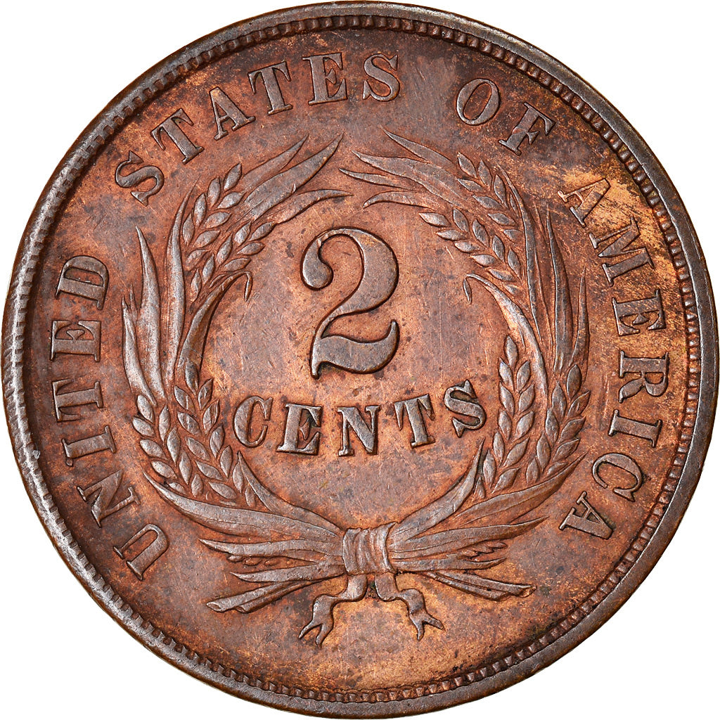Moneda, Estados Unidos, 2 Cents, 1864, U.S. Mint, Philadelphia, EBC, Cobre -