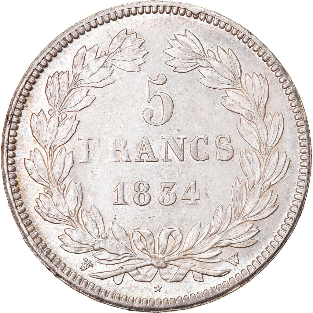 Monnaie, France, Louis-Philippe, 5 Francs, 1834, Lille, TTB+, Argent