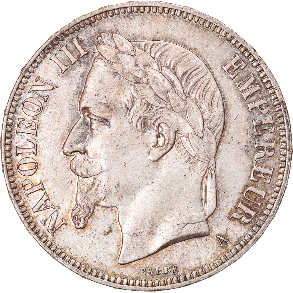Munten, Frankrijk, Napoleon III, Napoléon III, 5 Francs, 1870, Paris, ZF+