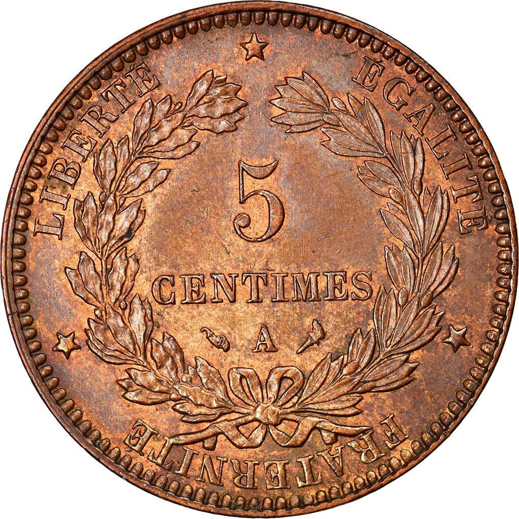 Moneta, Francia, Cérès, 5 Centimes, 1898, Paris, SPL, Bronzo, KM:821.1