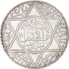 Coin, Morocco, 'Abd al-Aziz, Rial, 10 Dirhams, 1903, Paris, AU(55-58), Silver