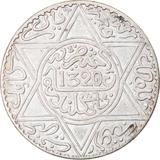 Monnaie, Maroc, 'Abd al-Aziz, Rial, 10 Dirhams, 1902, Londres, SUP, Argent