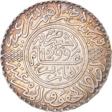 Coin, Morocco, Moulay al-Hasan I, 10 Dirhams, 1881, Paris, MS(60-62), Silver