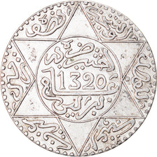 Coin, Morocco, 'Abd al-Aziz, 1/2 Rial, 5 Dirhams, 1902, Berlin, AU(50-53)