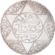 Moneda, Marruecos, 'Abd al-Aziz, 1/2 Rial, 5 Dirhams, 1905/AH 1323, Paris, MBC+
