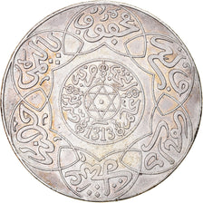 Coin, Morocco, 'Abd al-Aziz, 10 Dirhams, 1895, Berlin, AU(50-53), Silver, KM:13