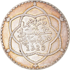 Coin, Morocco, 'Abd al-Hafiz, Rial, 10 Dirhams, 1911, bi-Bariz, Paris