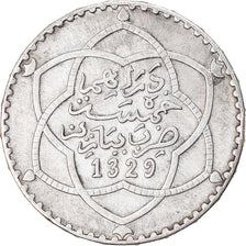 Coin, Morocco, 'Abd al-Hafiz, 1/2 Rial, 5 Dirhams, 1911, bi-Bariz, Paris