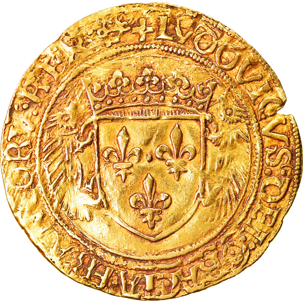 Coin, France, Louis XII, Ecu d'or aux Porcs-Epics, Bayonne, EF(40-45), Gold