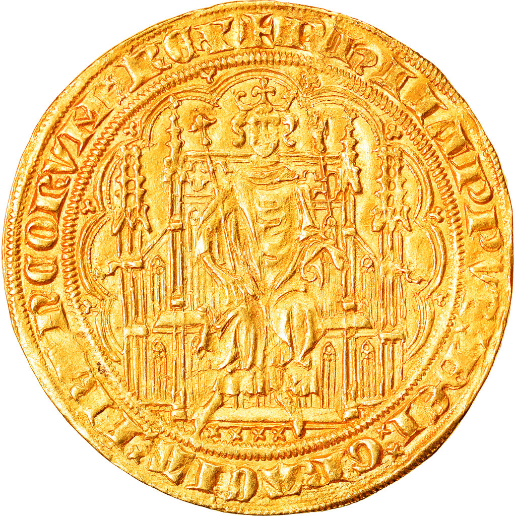Coin, France, Philippe VI, Chaise d'or, 1346, MS(60-62), Gold, Duplessy:258
