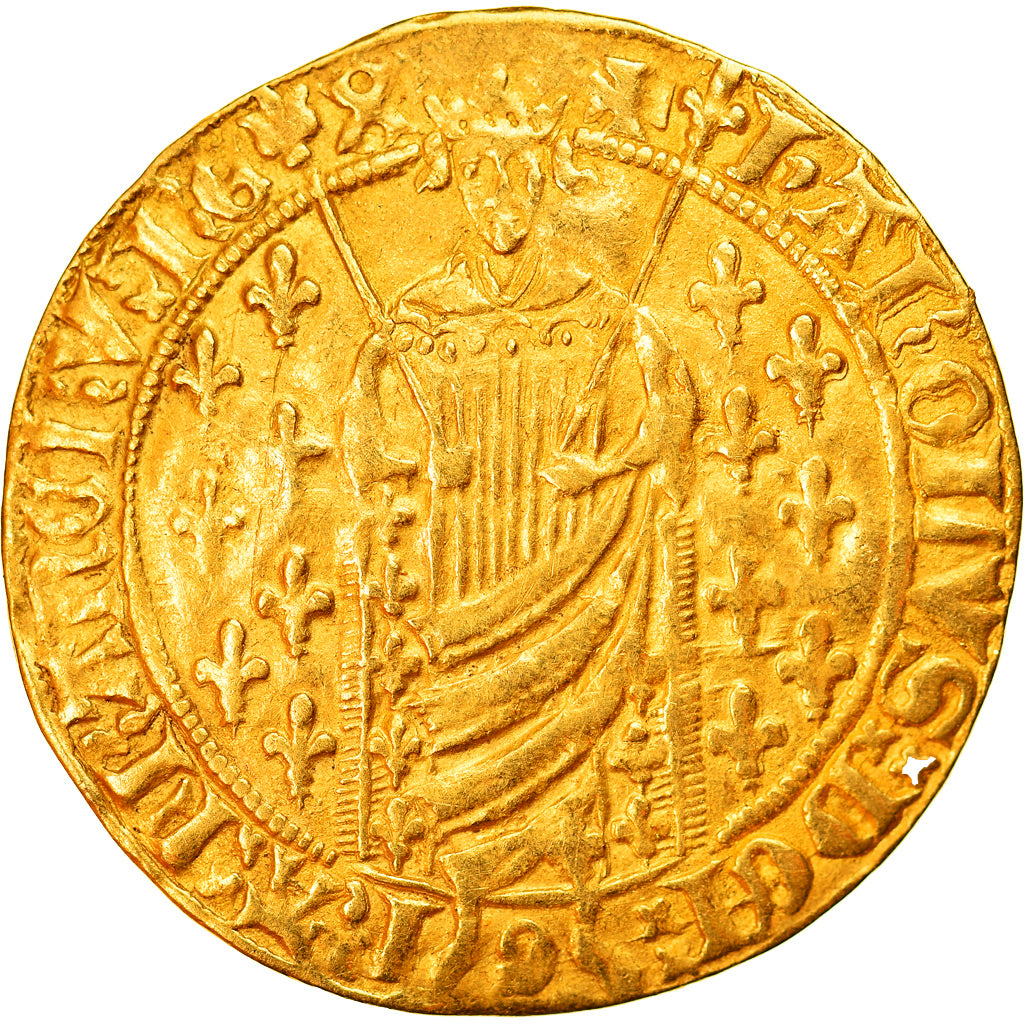 Monnaie, France, Charles VII, Royal d'or, Montélimar, TTB+, Or, Duplessy:455
